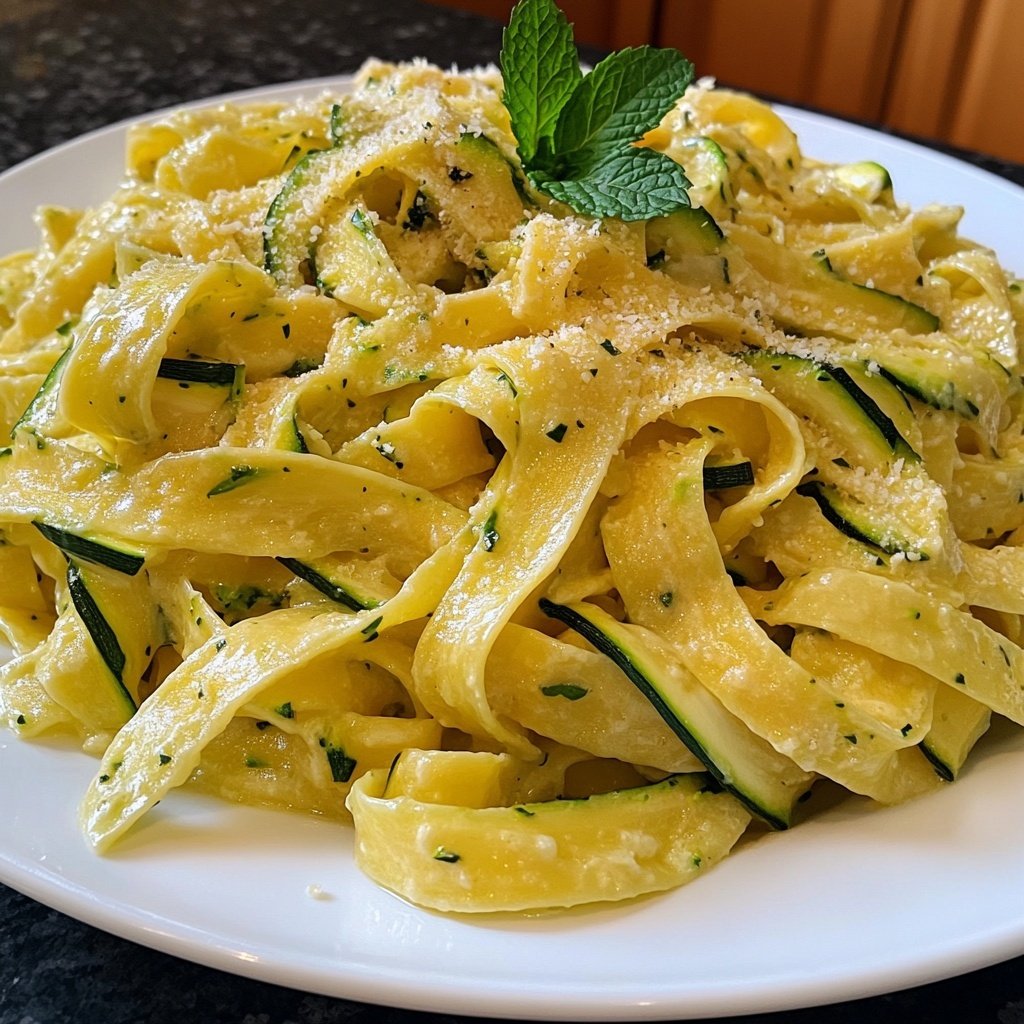 Tagliatelle mit Zucchini und Minze