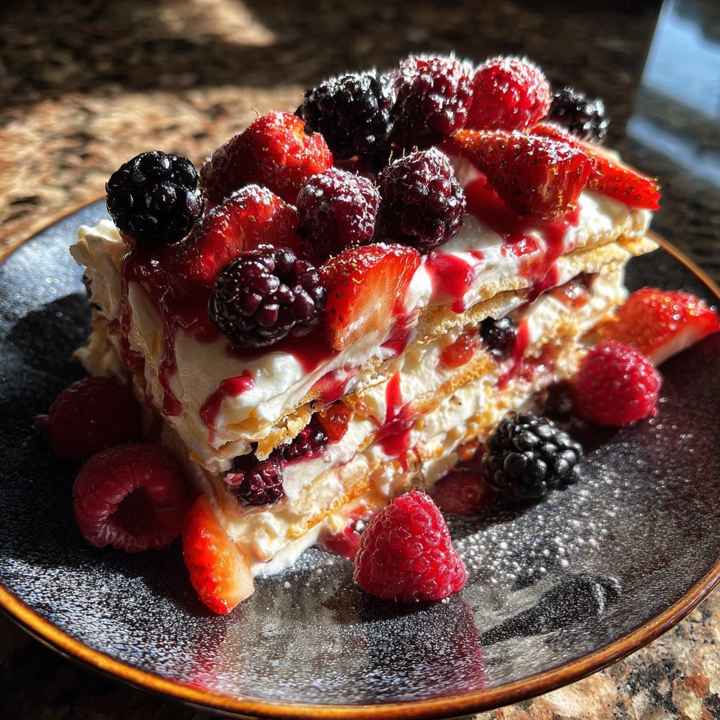 Dessertlasagne mit Beeren