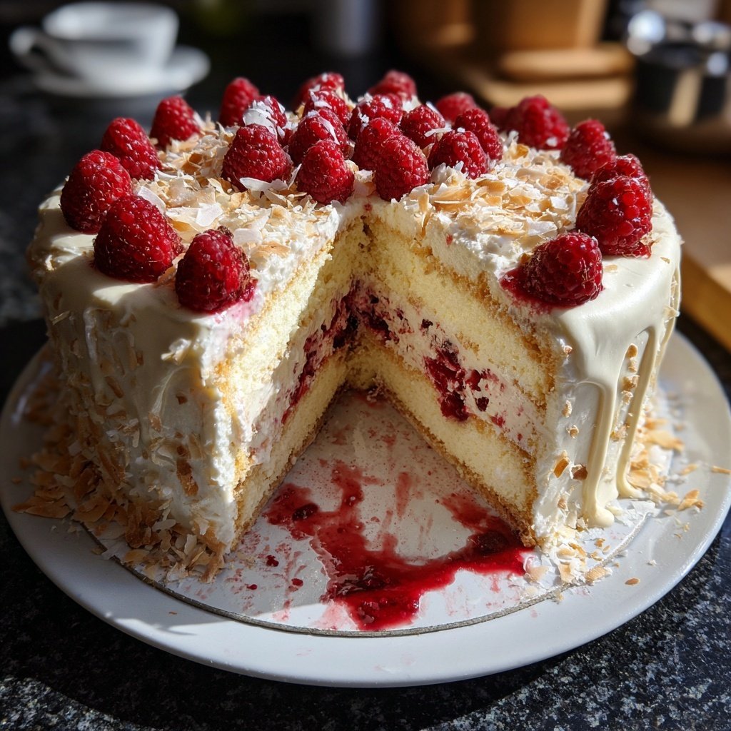 Raffaello-Himbeer-Torte