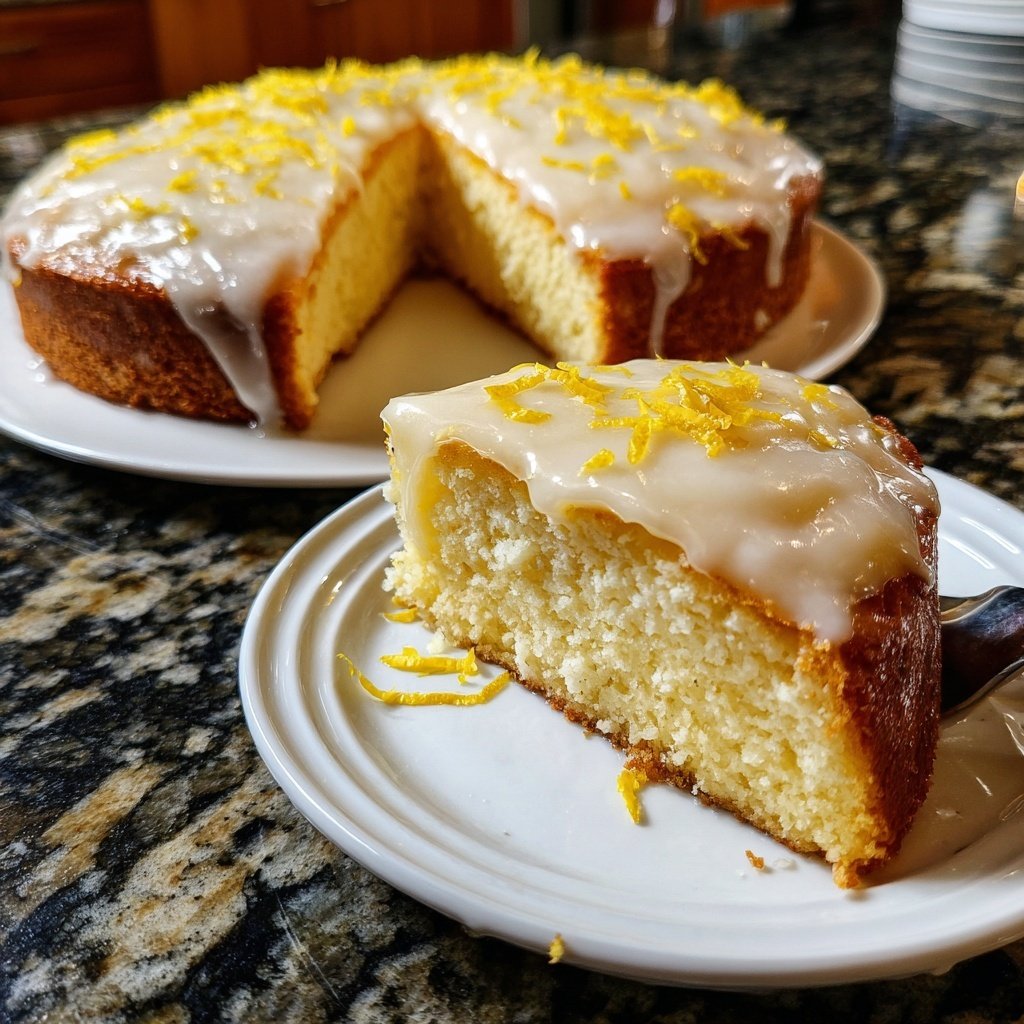 Käsekuchen mit Zitronenguss