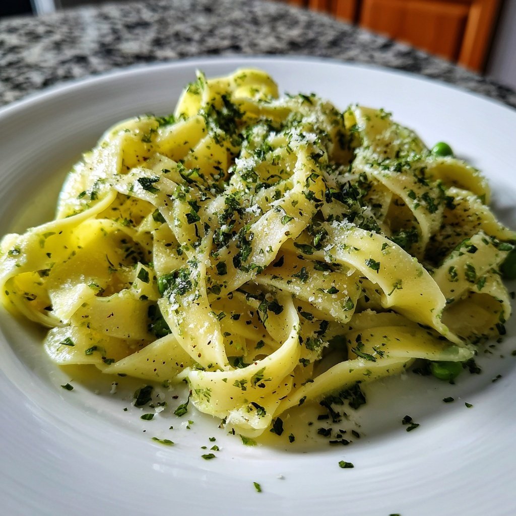 Tagliatelle mit Erbsen und Minze