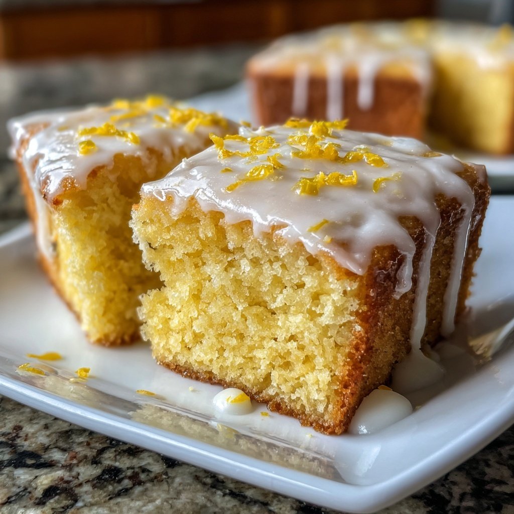 Zitronenkuchen mit Joghurtglasur